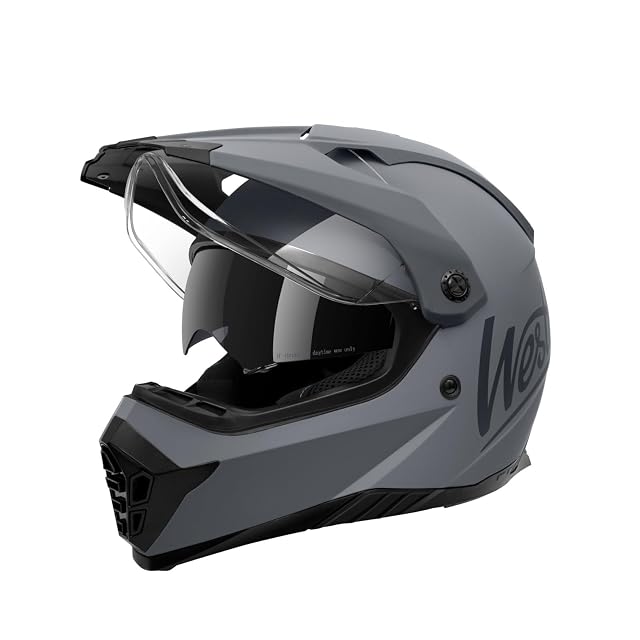 Casco de cross Westt con visera, pantalla y pantalla solar integrada