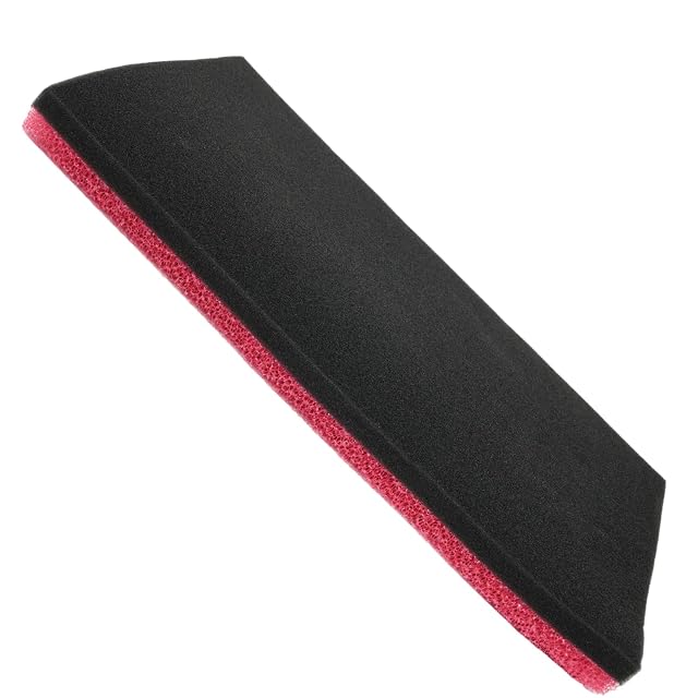 Plancha de espuma de filtro de aire de doble densidad Flewdart, roja sobre negra