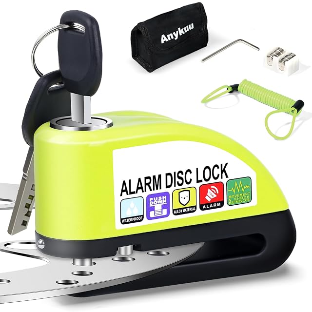 Antirrobo de disco con alarma Anykuu con cable recordatorio de 1,5 m