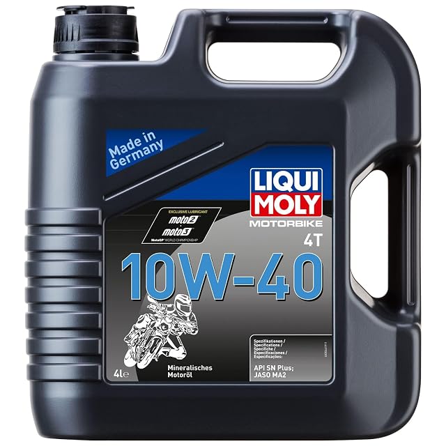 Bidón de cuatro litros de Liqui Moly Motorbike 4T 10W-40