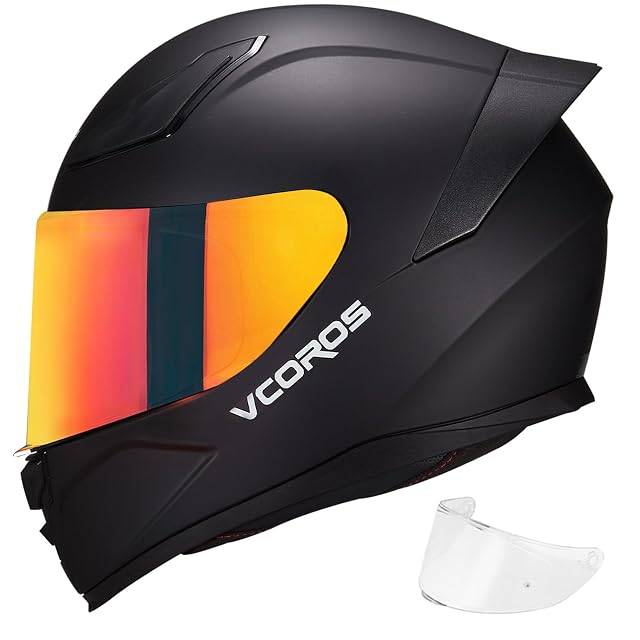 Casco integral VCOROS WS-609 de frente con la pantalla bajada