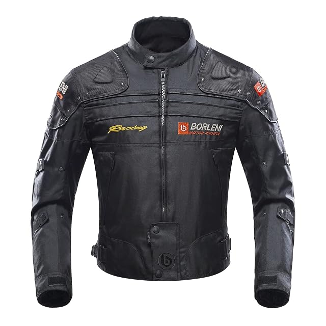 Chaqueta de moto cortavientos BORLENI en negro