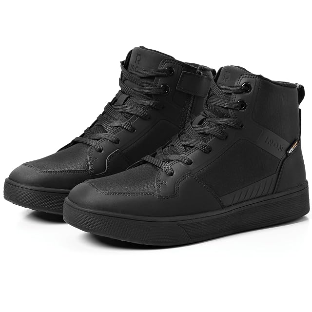Zapatilla de moto RIDEIRON de perfil, con la zona del tobillo a la vista